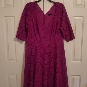 Lane Bryant Pink Lace Midi Dress